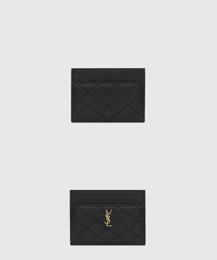 생로랑 퀼트 처리된 램스킨 소재의 GABY 카드 케이스 703219