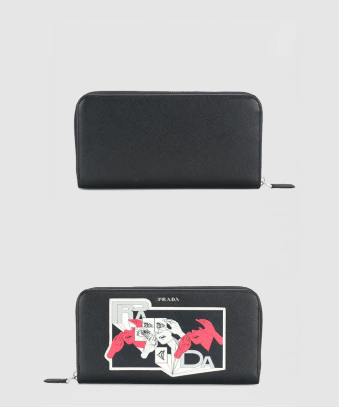프라다 그래픽 프린트 지갑 2ML317