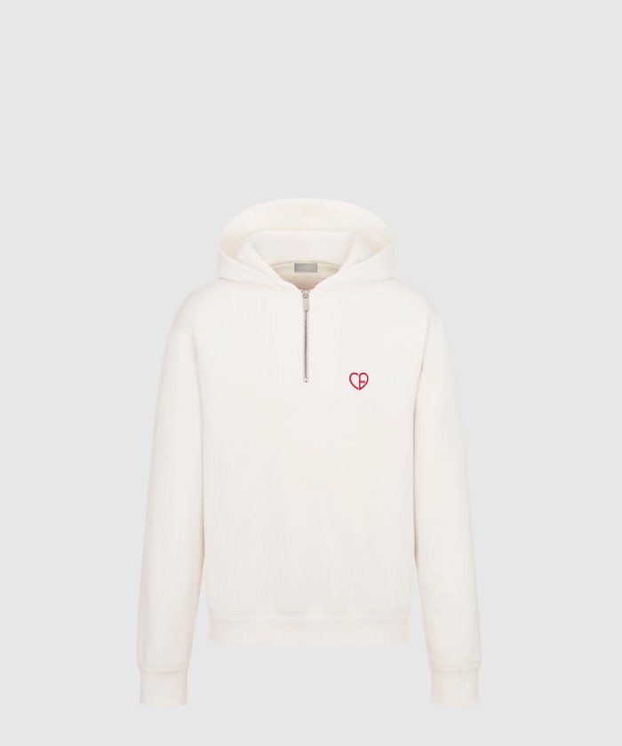 디올 하트 하프집업 후드 스웨트셔츠 493J6