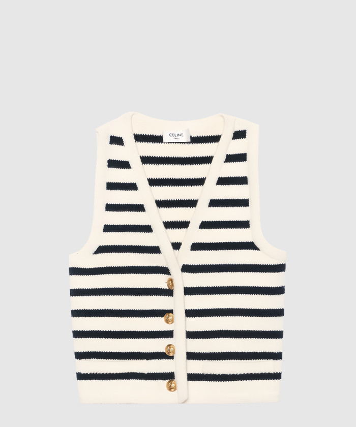 셀린느 마린 스트라이프 베스트 2AJ725