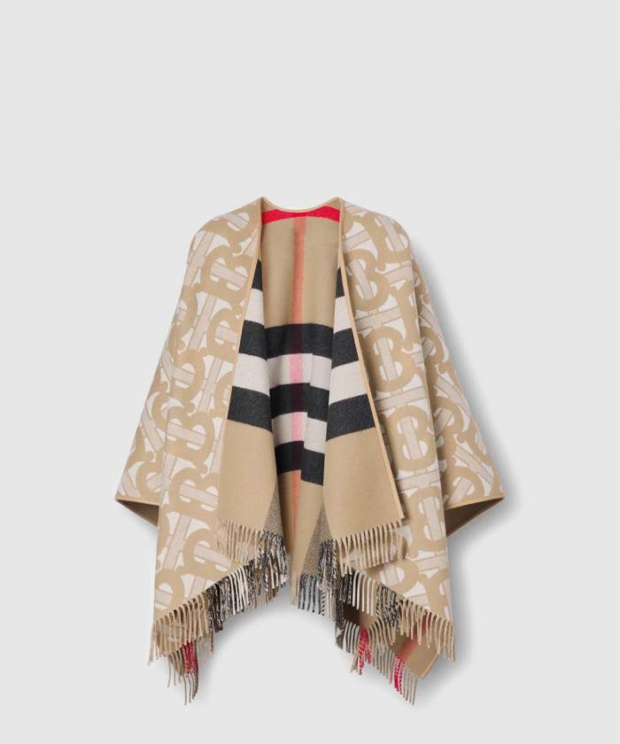 버버리 양면 울 캐시미어 케이프 80422191