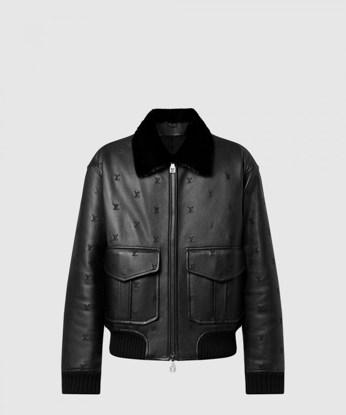 루이비통 레더 에비에이터 밍크 칼라 1AFIPC