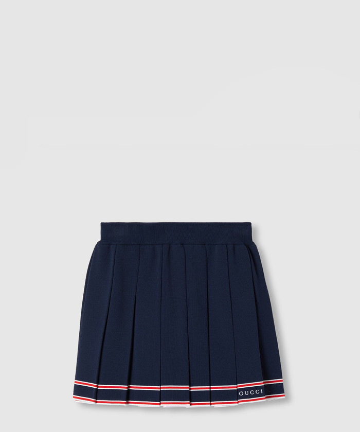 구찌 스트라이프 트리밍 플리츠 스커트 691712