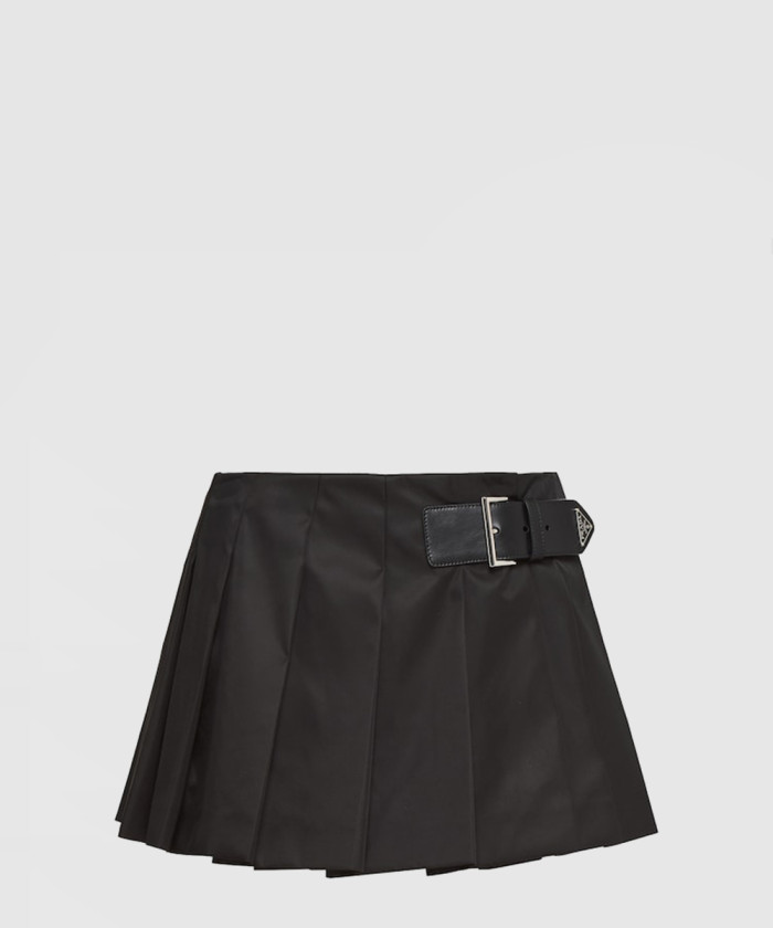 프라다 플리츠 리나일론 미니스커트 21H922