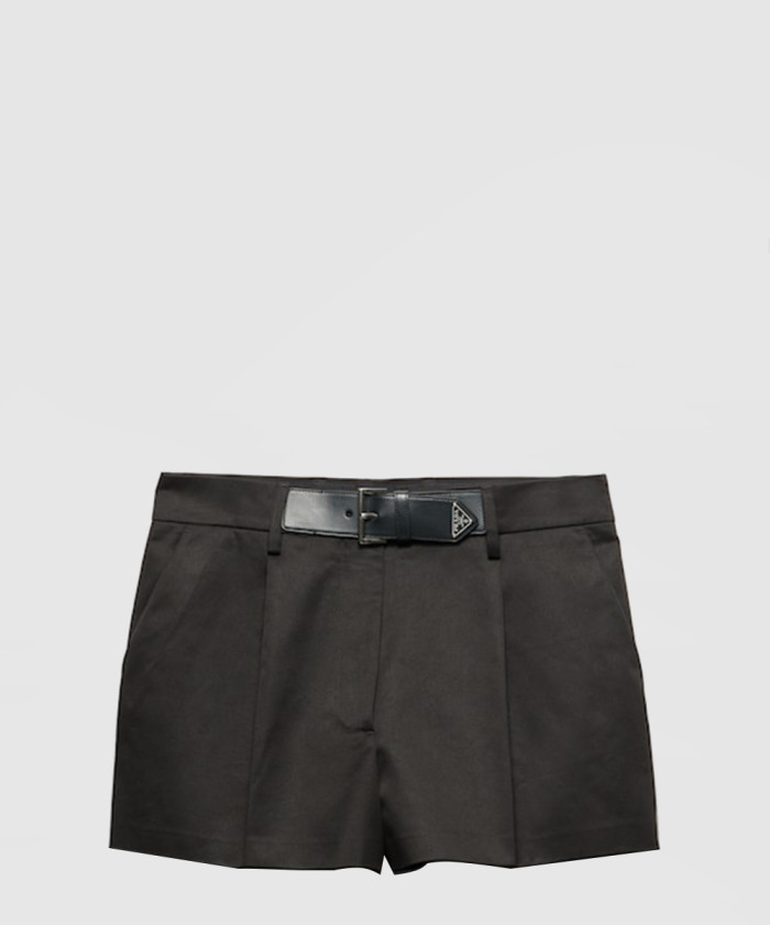 프라다 가죽 벨트 트윌 쇼츠 P275GK