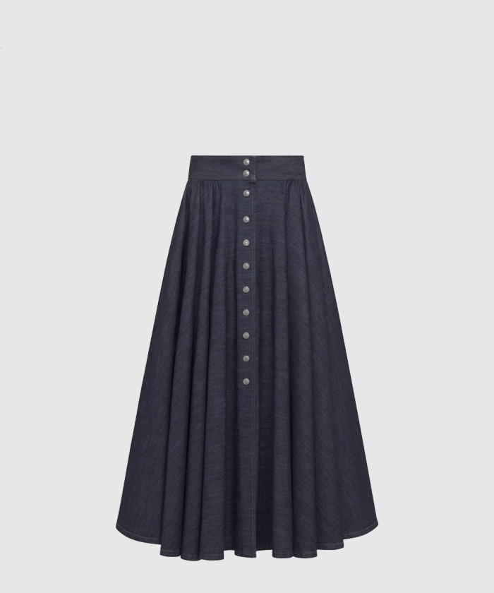 디올 스냅 미디 스커트 442J2