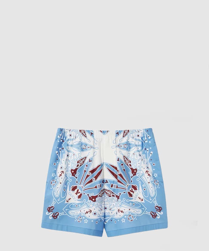 구찌 반다나 프린트 코튼 쇼츠 787502