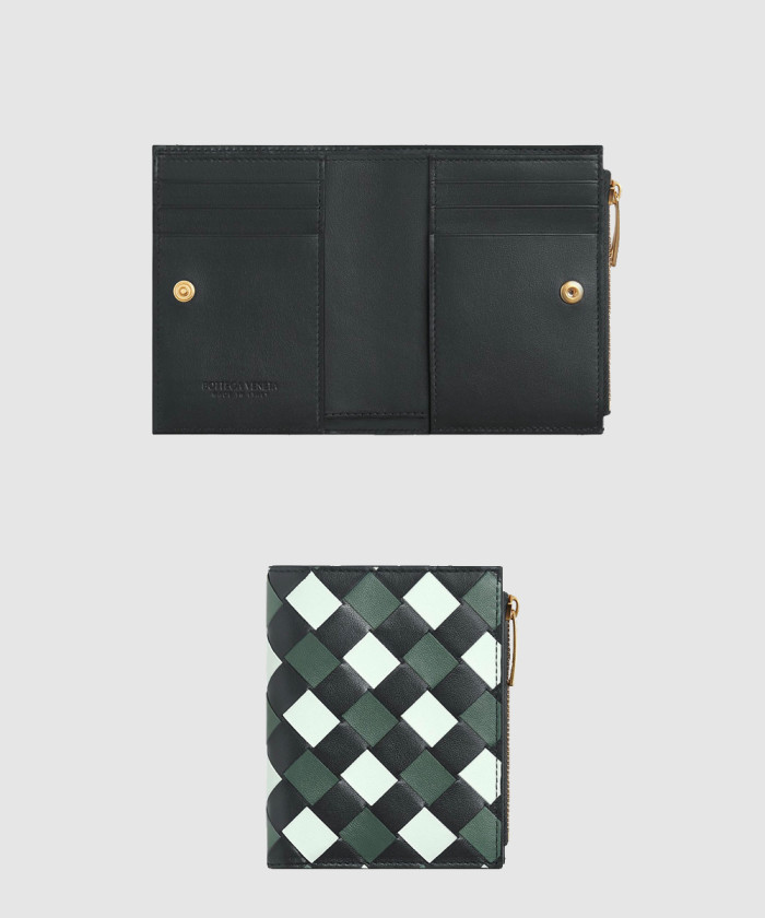 보테가베네타 미디엄 인트레치아토 폴더형 지퍼 지갑 749940