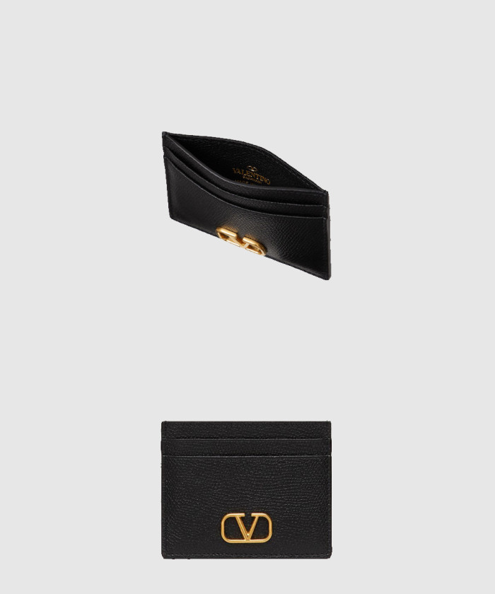 발렌티노 브이로고 시그니처 스탐파 알체 카프스킨 카드 케이스