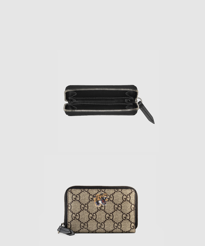 구찌 타이거 프린트 지퍼 달린 카드 케이스 451276