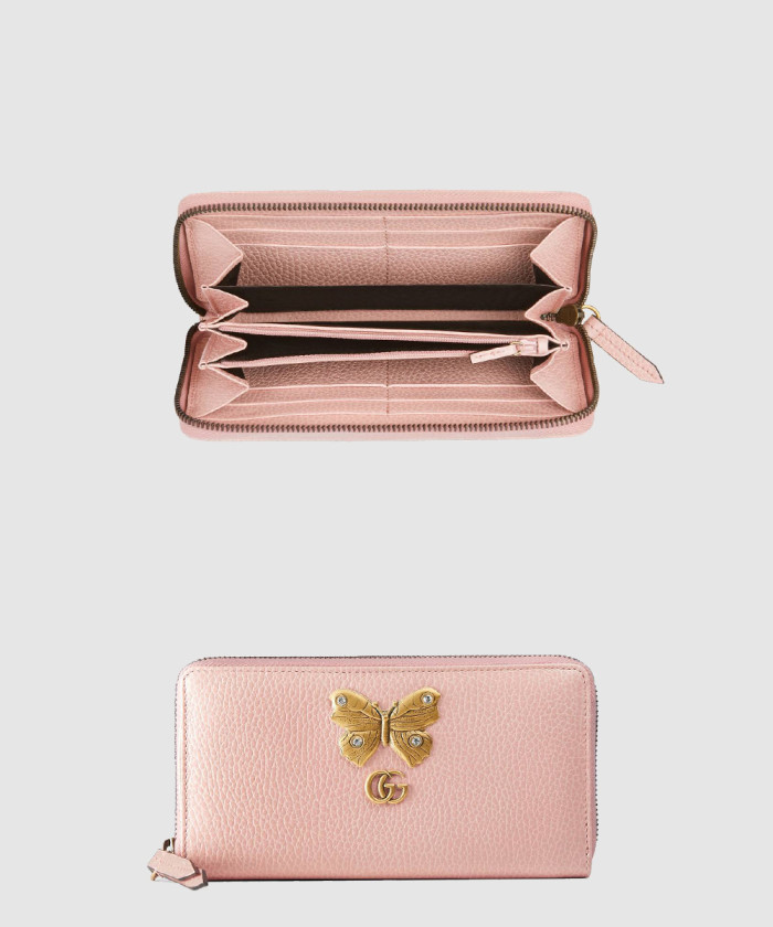 구찌 원지퍼형 더블 G 나비 지갑 499363