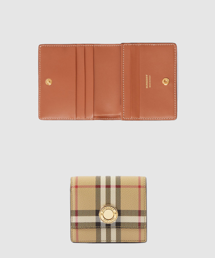 버버리 스몰 체크 바이폴드 지갑 80704171