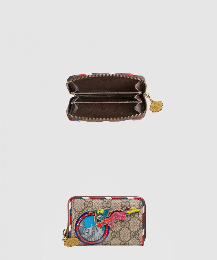 구찌 자수 지퍼 카드지갑 473911