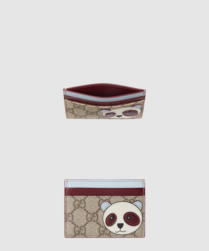 구찌 판다 디테일의 바이컬러 GG 카드 케이스 818769