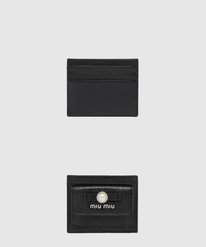 미우미우 마드라스 가죽 카드 지갑 5MC081